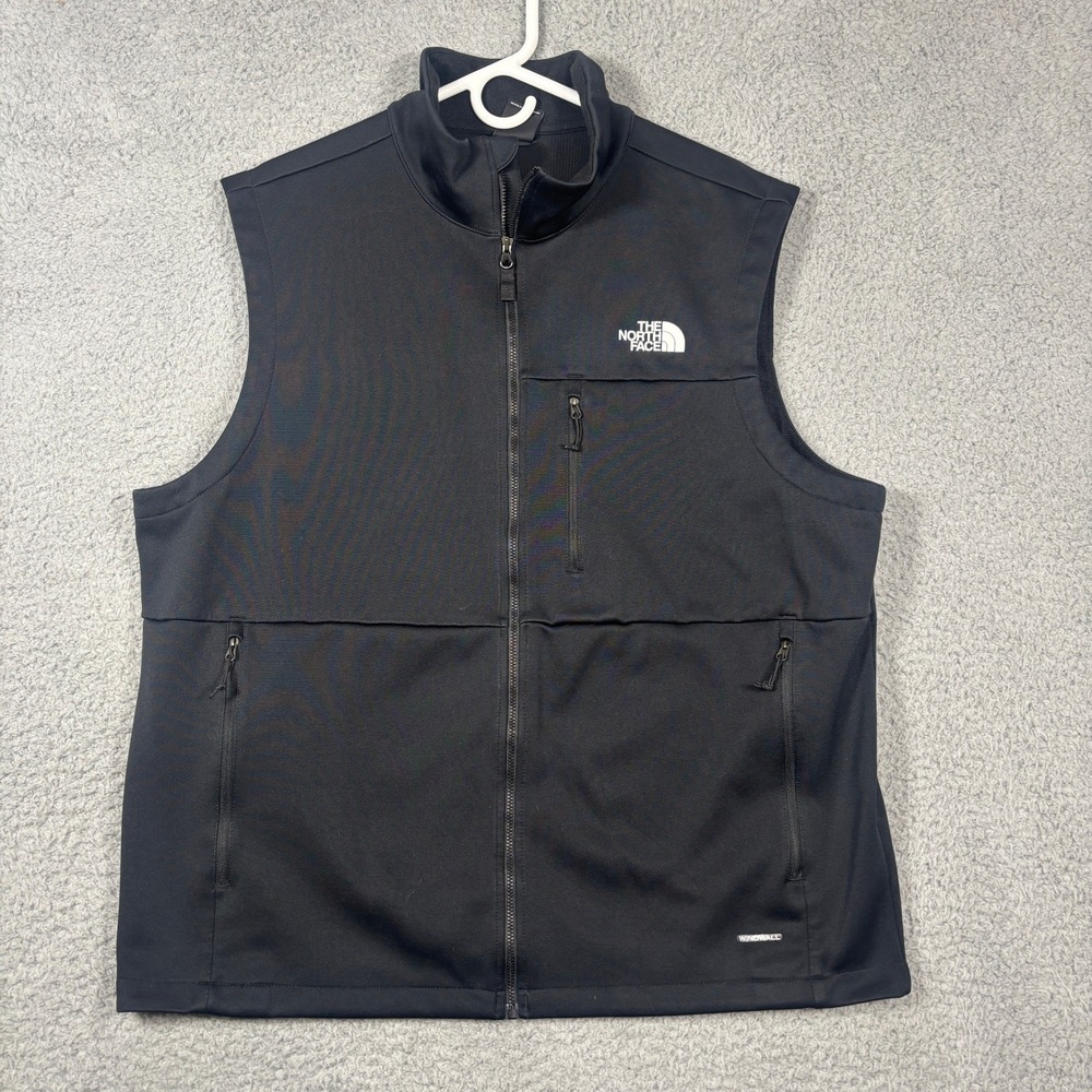 The North Face Vest Mens XL Black WindWall Softshell Full Zip Active Outdoor